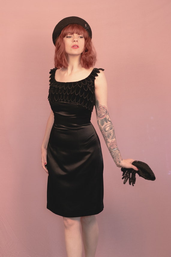1950's Black Bird Evening Dress - 50's Katja Nieb… - image 3