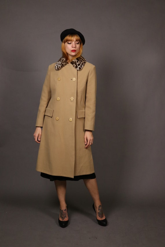 50’s/60’s Red Wool Fur Trimmed Coat By Berroco's Atomique