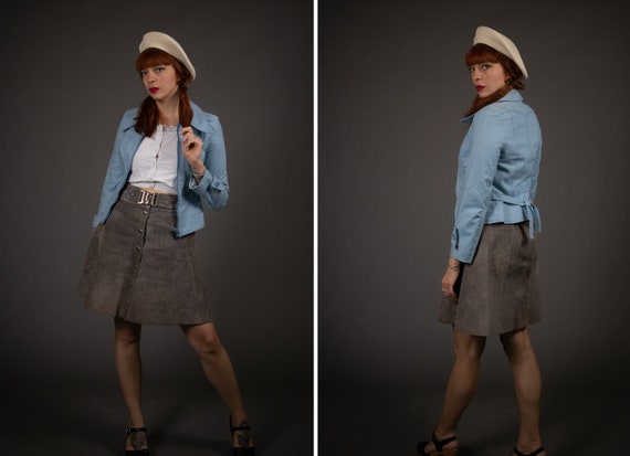 1970's Dagger Collar Baby Blue Jacket - 1970's Poi