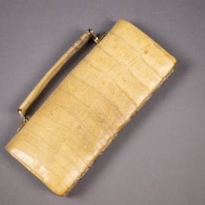1950&#39;s White Exotic Leather Mini Wallet / Clutch