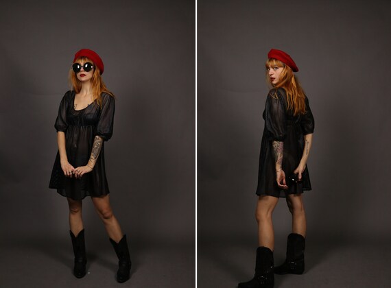 1960's Leather babydoll dress
