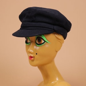 1960s Blue Wool and Cashmere Bakerboy Cap
