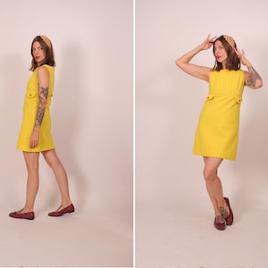 1960s Mini Yellow Dress
