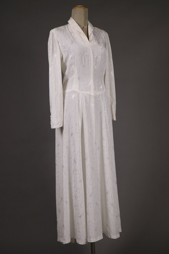 1930’s - 1940’s Rayon Maxi Wedding Dress – Size M - image 4