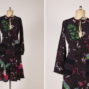 Vintage SONIA RYKIEL Brown and Pink Dress - Size S - M
