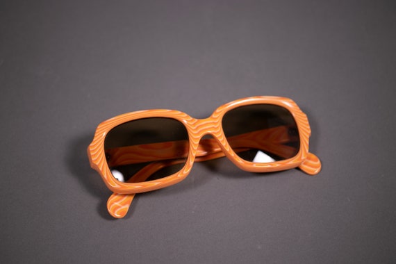 1960's Italian Orange Marble Sunglasses