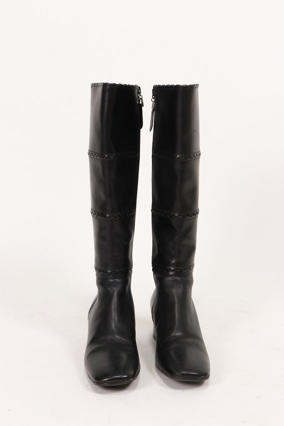 AZZEDINE ALAIA Black Tall Leather Boots - Size 36… - image 3