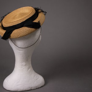 1950's Side Straw Hat 50's Straw Elegant Summer Hat image 3