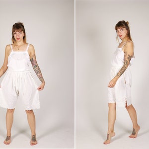Edwardian White cotton bloomers - Size S