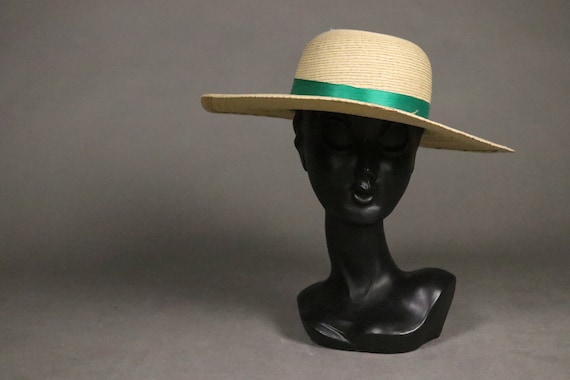 1960's Straw Capeline Hat - 60's Straw Beach Hat - image 2