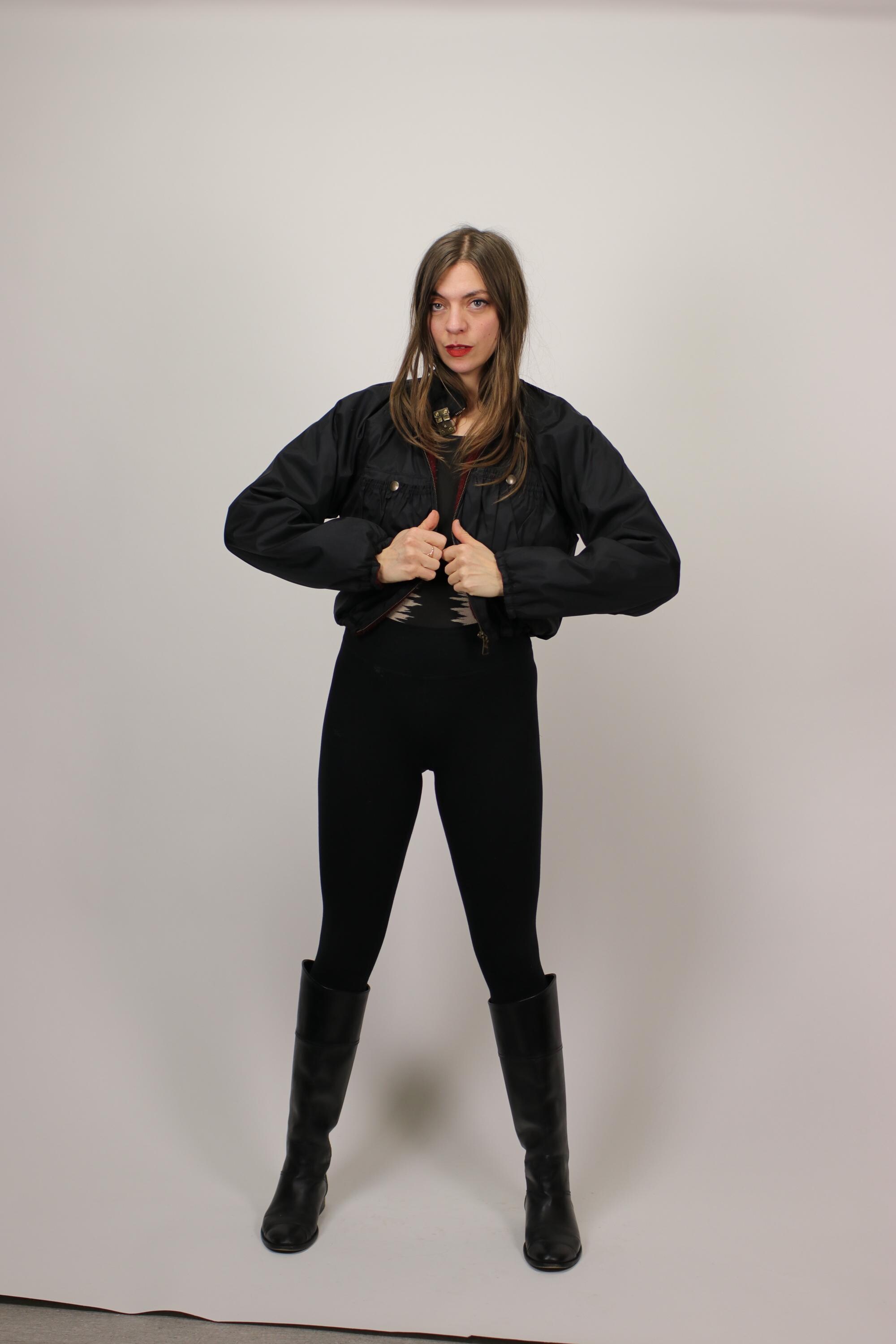 Blouson Bomber Vintage Noir Jean-Paul Gaultier - Taille 38/M - Années 80-90 - TBE