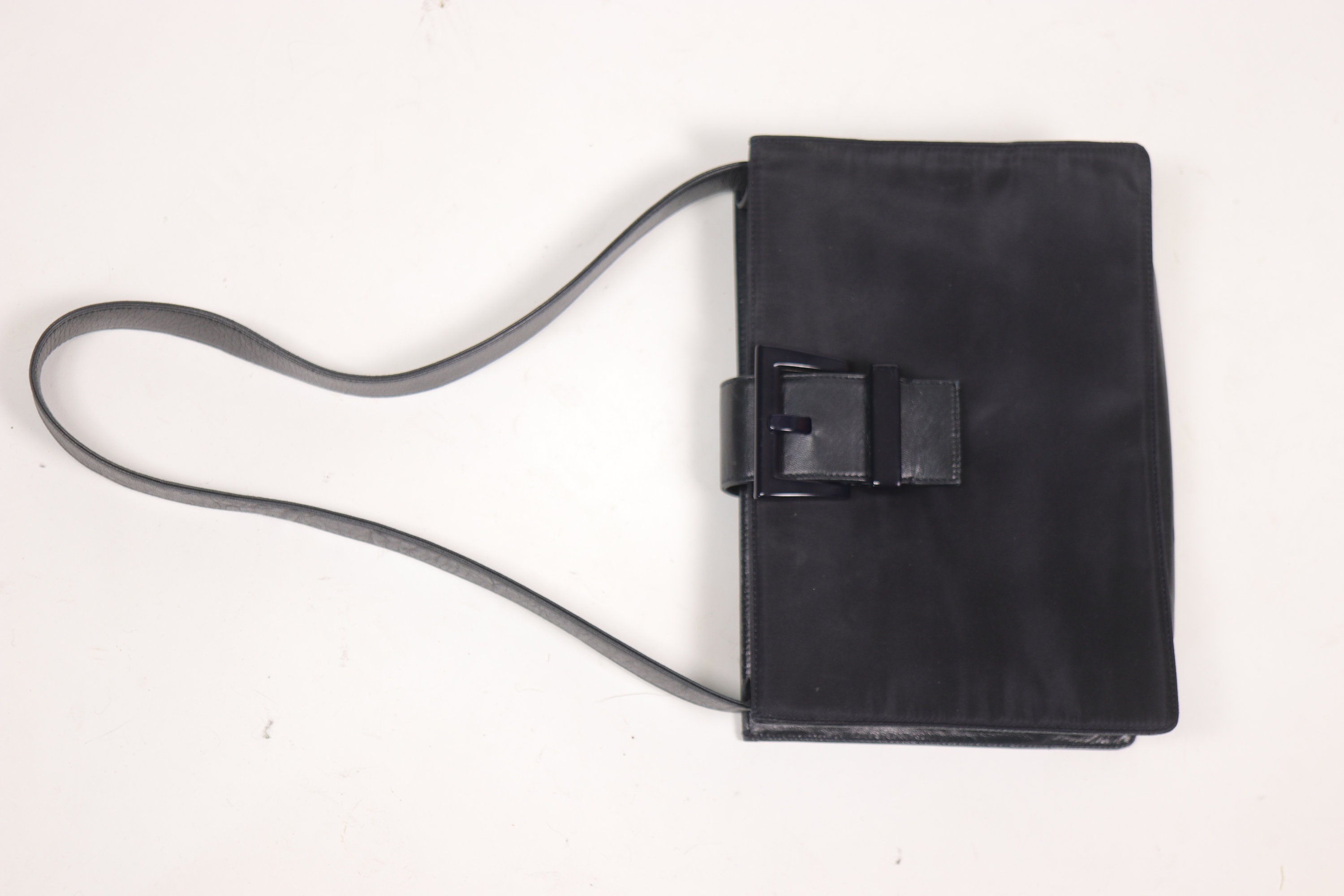 RARE! 1990s PRADA Nylon and Leather Squared Bag - Etsy
