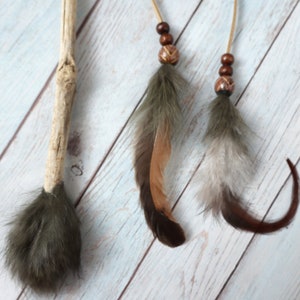 Magic driftwood wand spiritual helper tool with feathers image 4