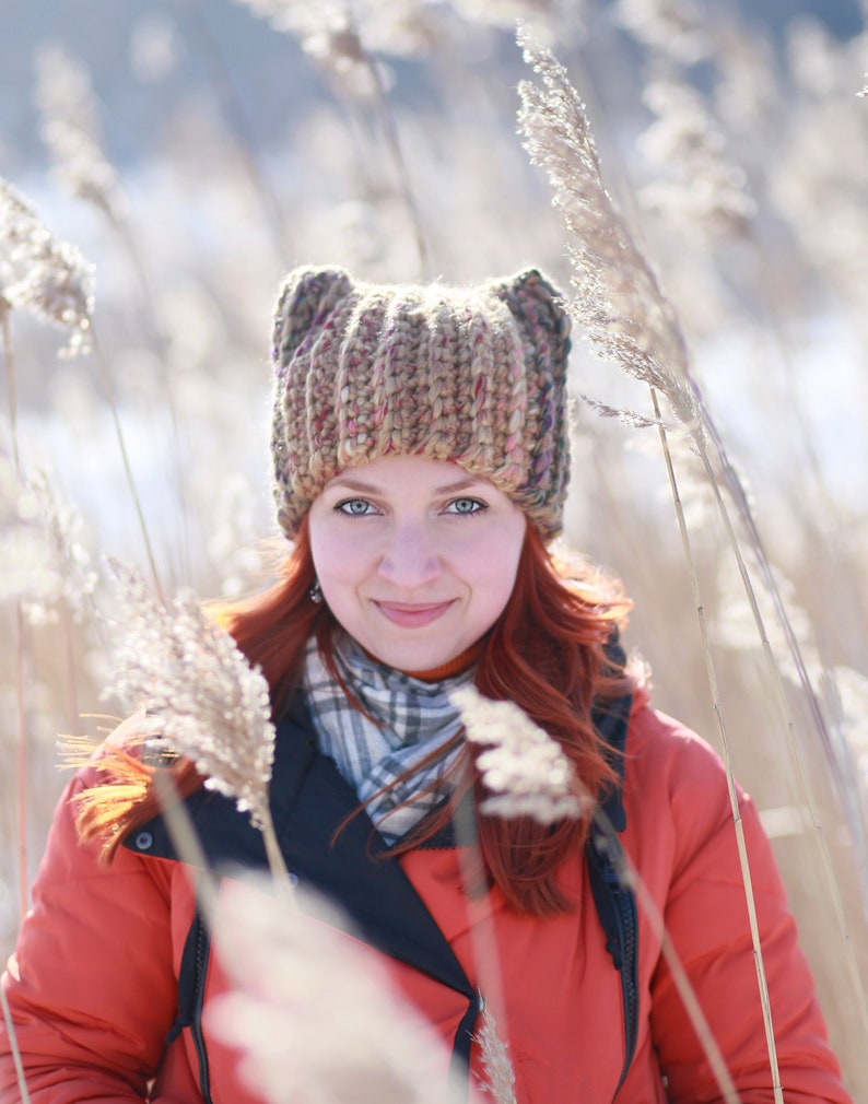 Winter animal hat with ears unisex adult Crochet fox forest Etsy
