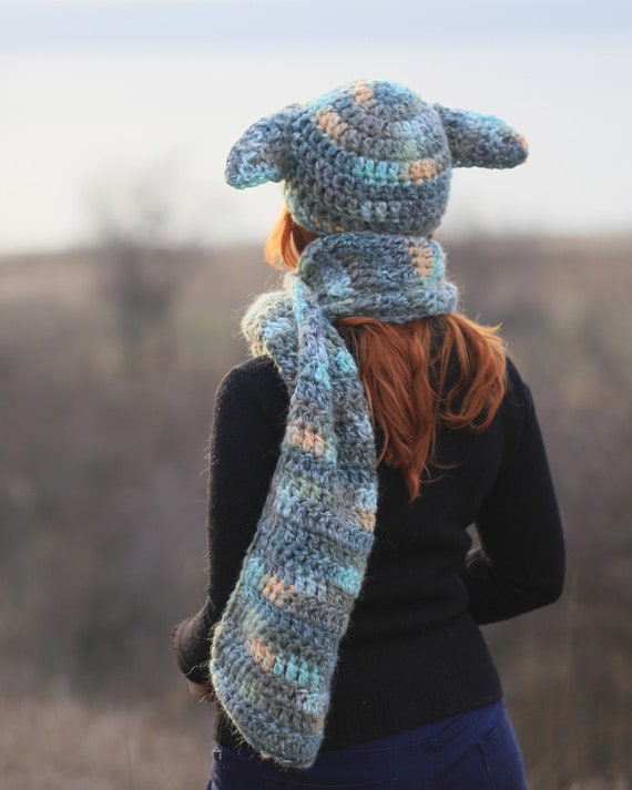 Crochet Green Baby Elf Hat With Big 