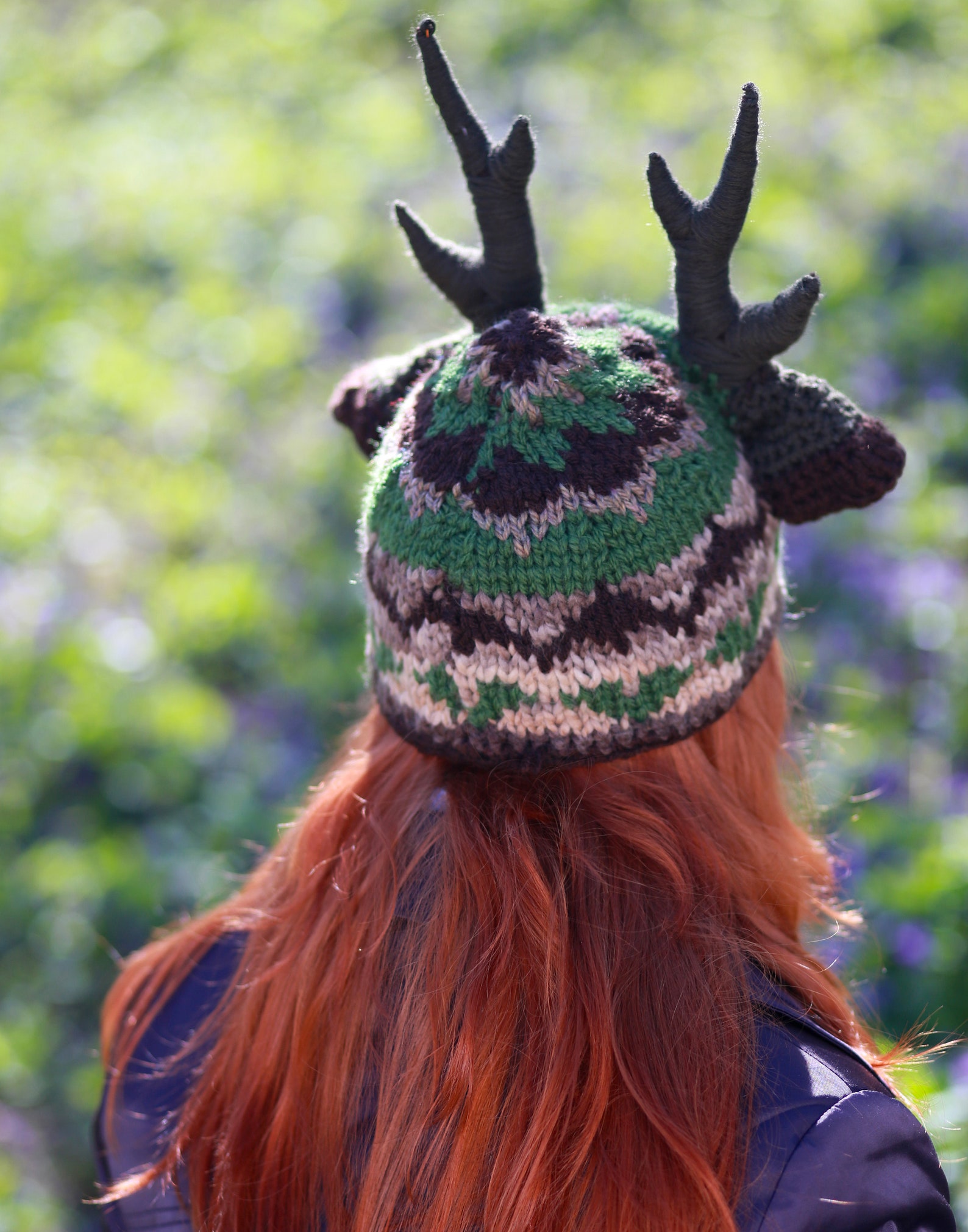 Knit horns hat Adult beanie deer with big horns and ears Etsy