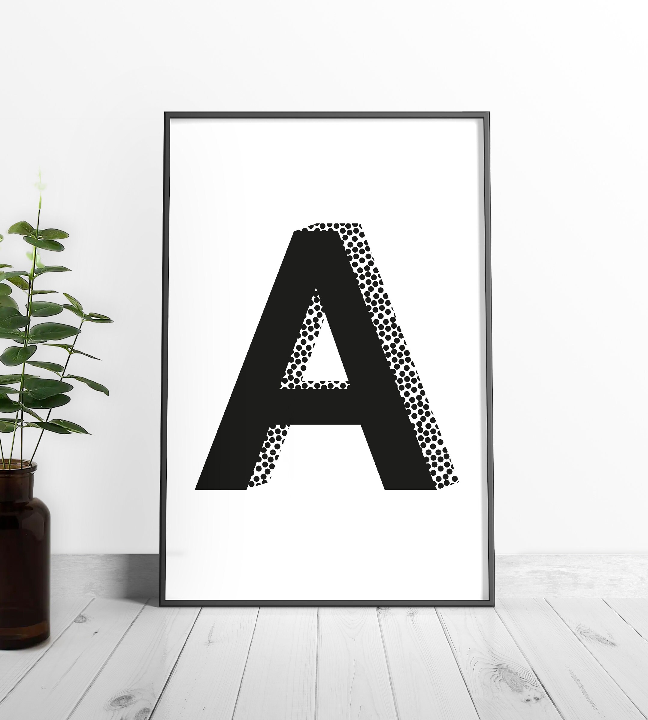 Capital Letter A Initial Customised A5/A4/A3 Wall Art | Etsy