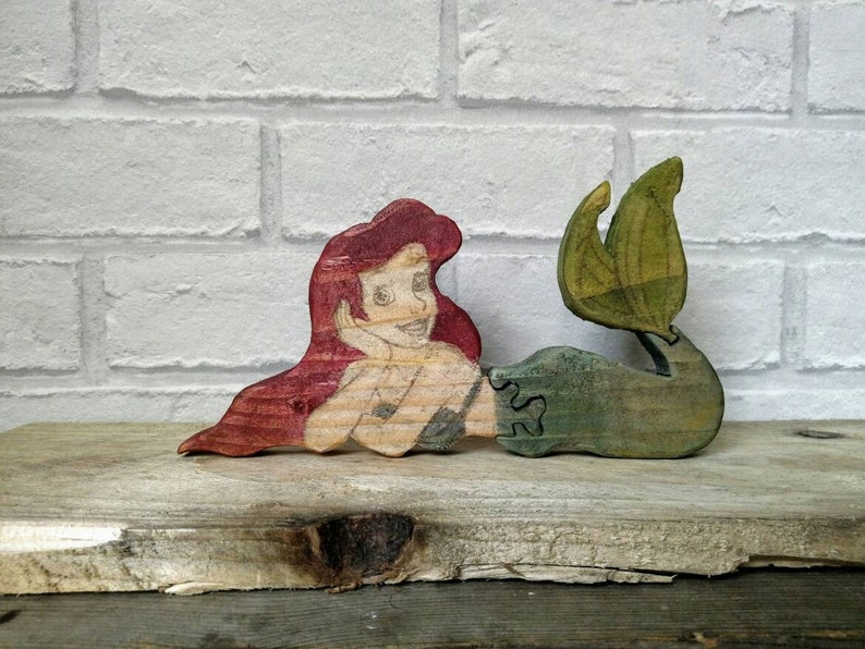 Reclaimed Wood Little Mermaid Ariel Unusual Gift Original Etsy