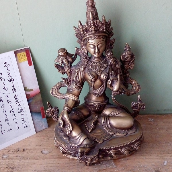 Large Antique Tibetan Chinese Bronze Buddha Figure - Marked and Sealed Base