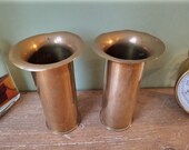 Pair of Antique World War 1 Casing Shells - Trench Art - Ideal Vases or Pen Pots or Desk Tidy - WW1 1916