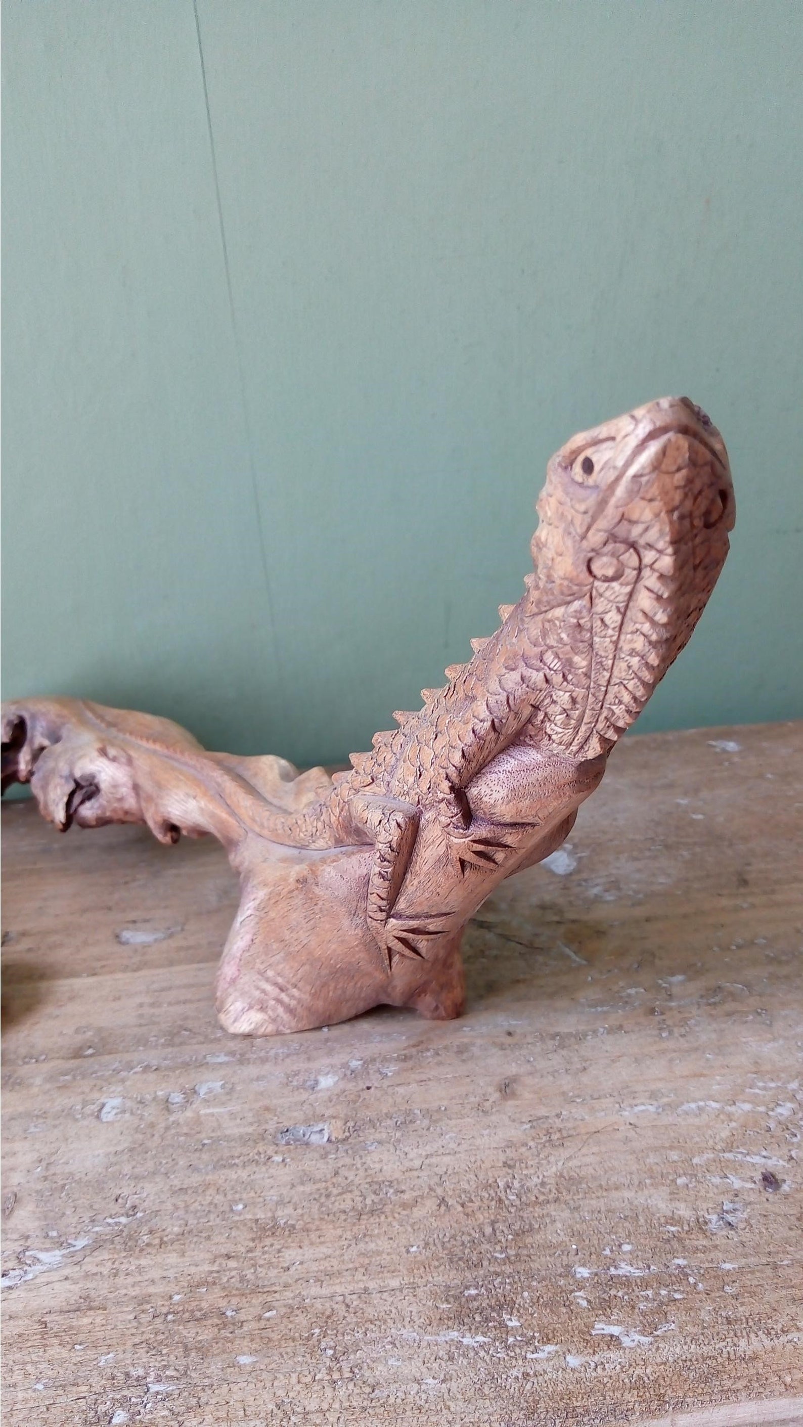 Hand Carved Vintage Mexican Driftwood Lizard Figure / Reptile Etsy