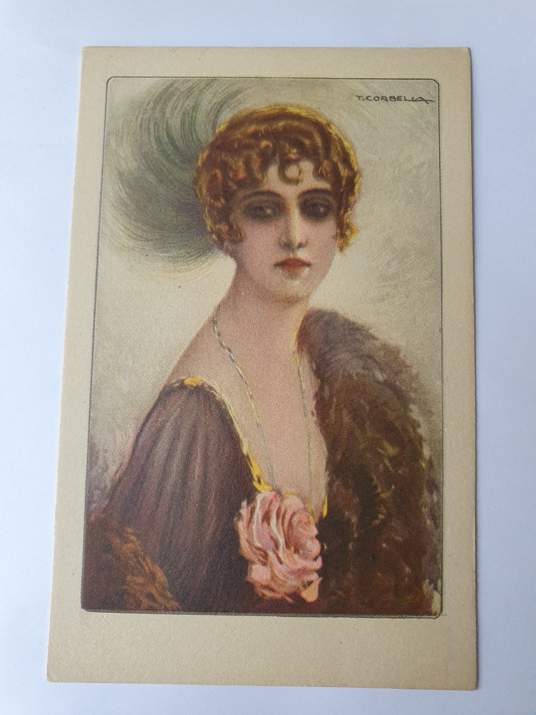 Vintage Postcard Art Deco Artist Signed T Corbella Italian Etsy UK