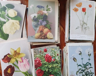 30 vintage oude ansichtkaarten alle bloemen uit 1900 - 1960 gebruikte en ongebruikte kluspartij