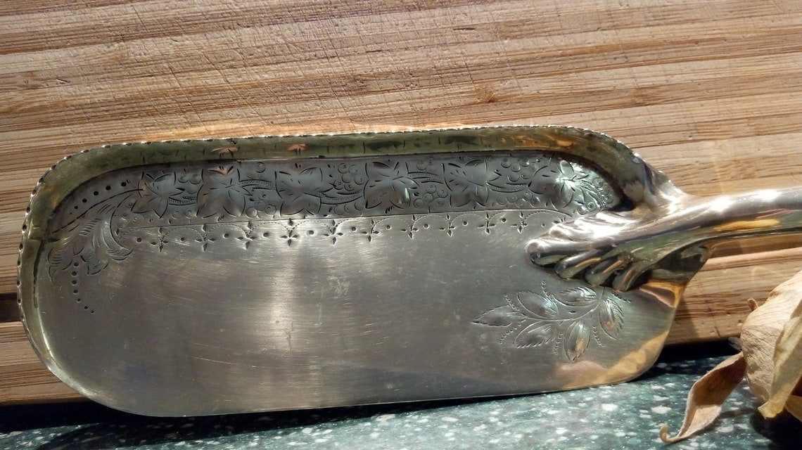 Victorian Ornate Brass Crumb Tray Antique Etsy