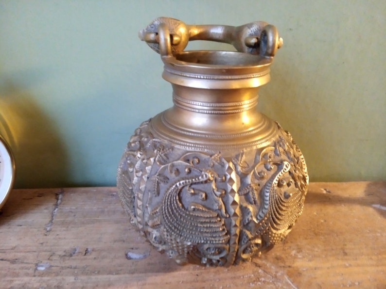 Rare Antique Bronze Sri Lankan Temple Ewer / Indian Holy Water Pot