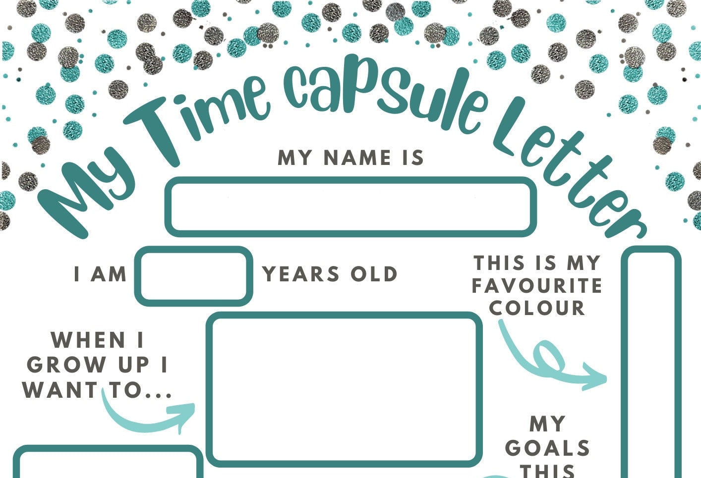 Children's Time Capsule Letter Instant Download Etsy