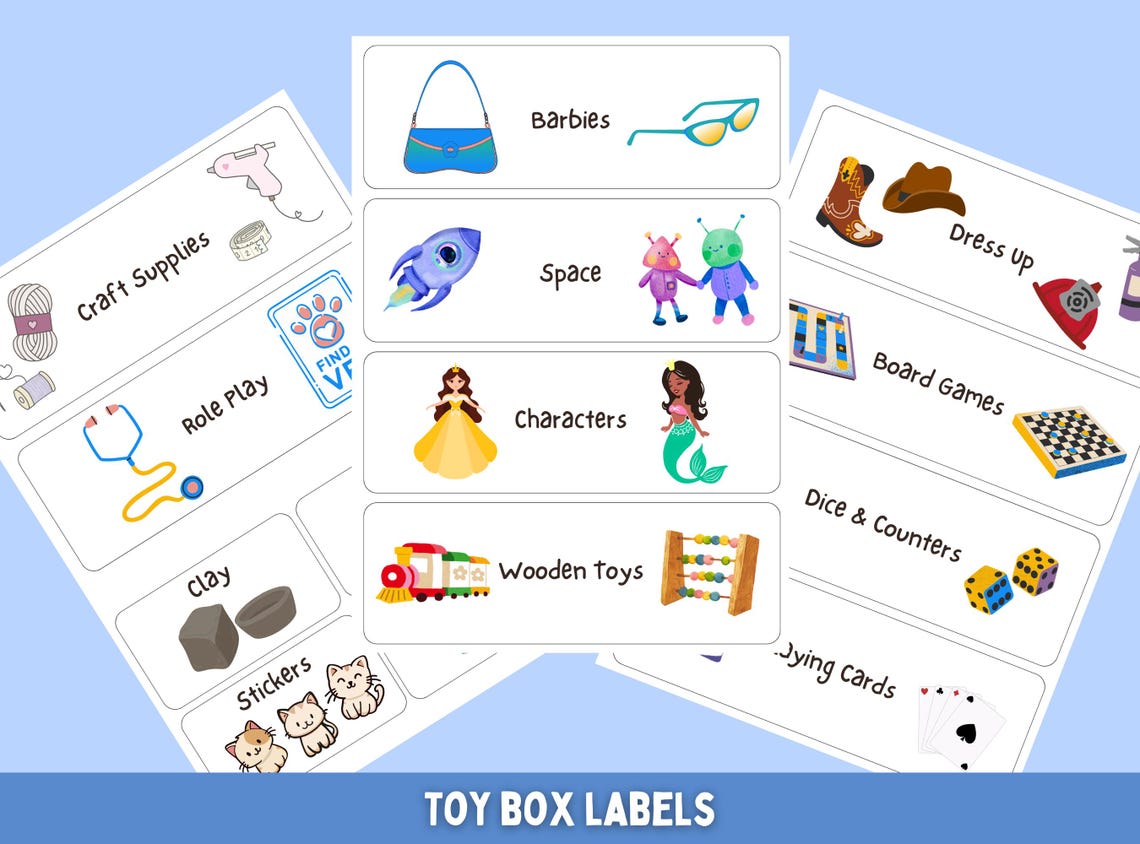 Children's Draw Labels, Instant Download Printable, Craft Organisation ...