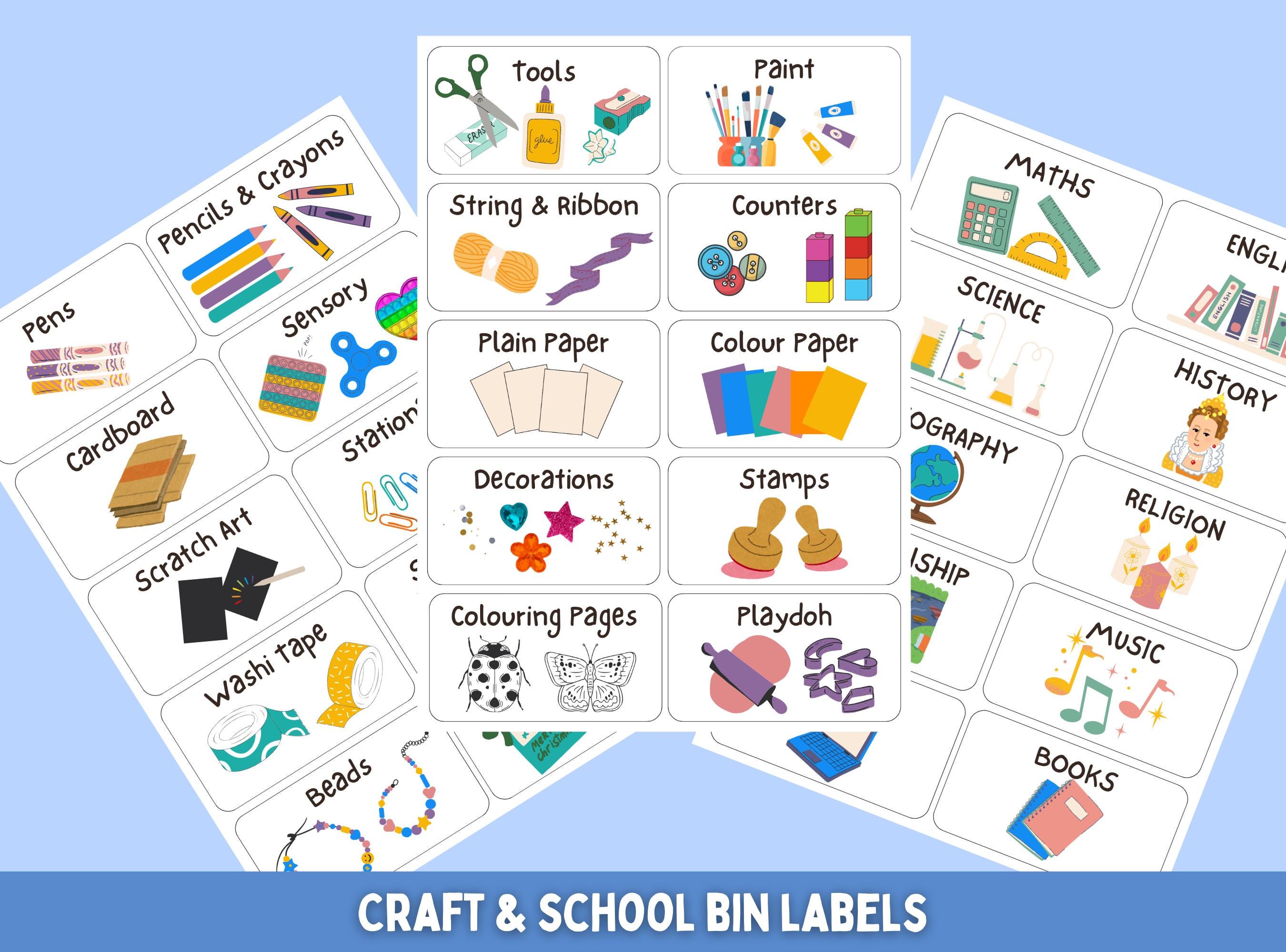 Draw String Labels Children's Draw Labels, Instant Download Printable, Craft Organisation ...