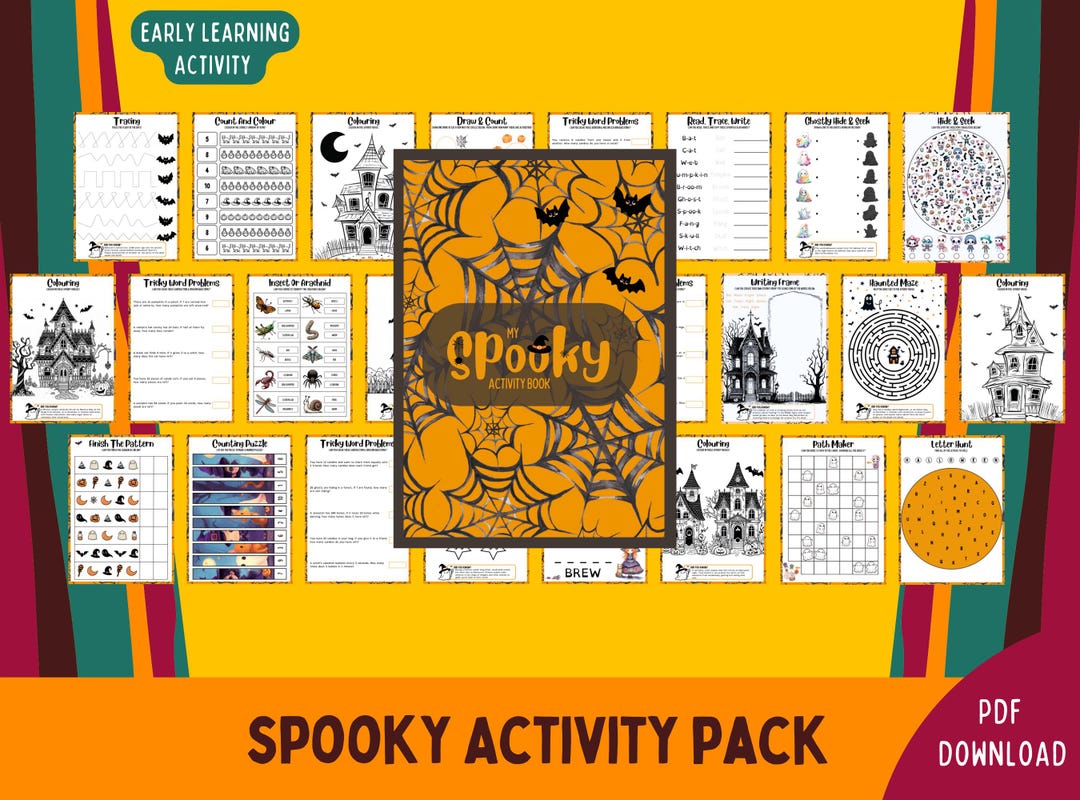 Spooky Activity Spooky Activity Set Printable Halloween Fun Home Education Friendly 25 ...