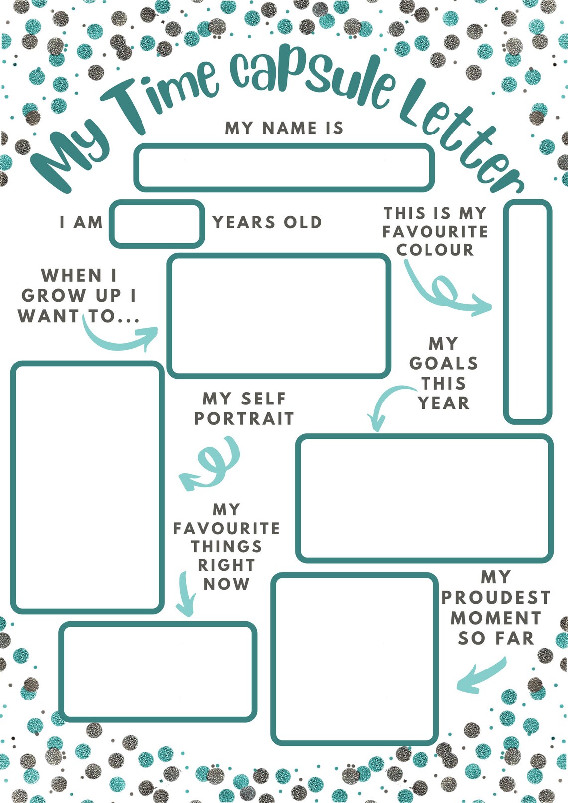 Children's Time Capsule Letter Instant Download Etsy UK