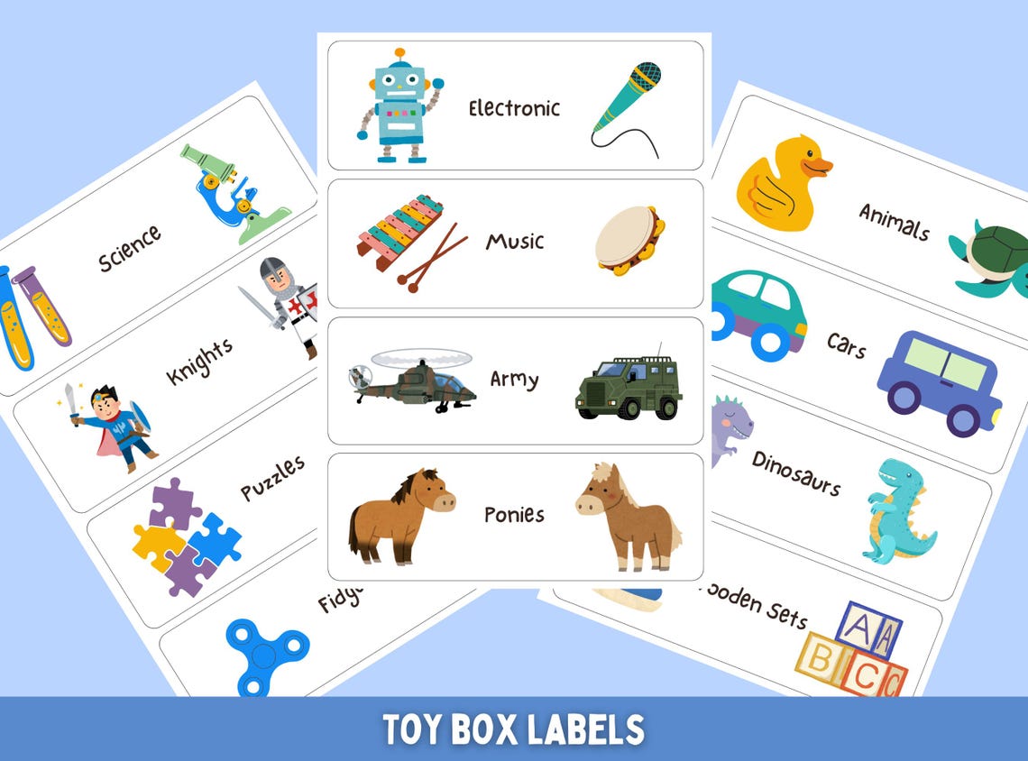 Children's Draw Labels, Instant Download Printable, Craft Organisation ...
