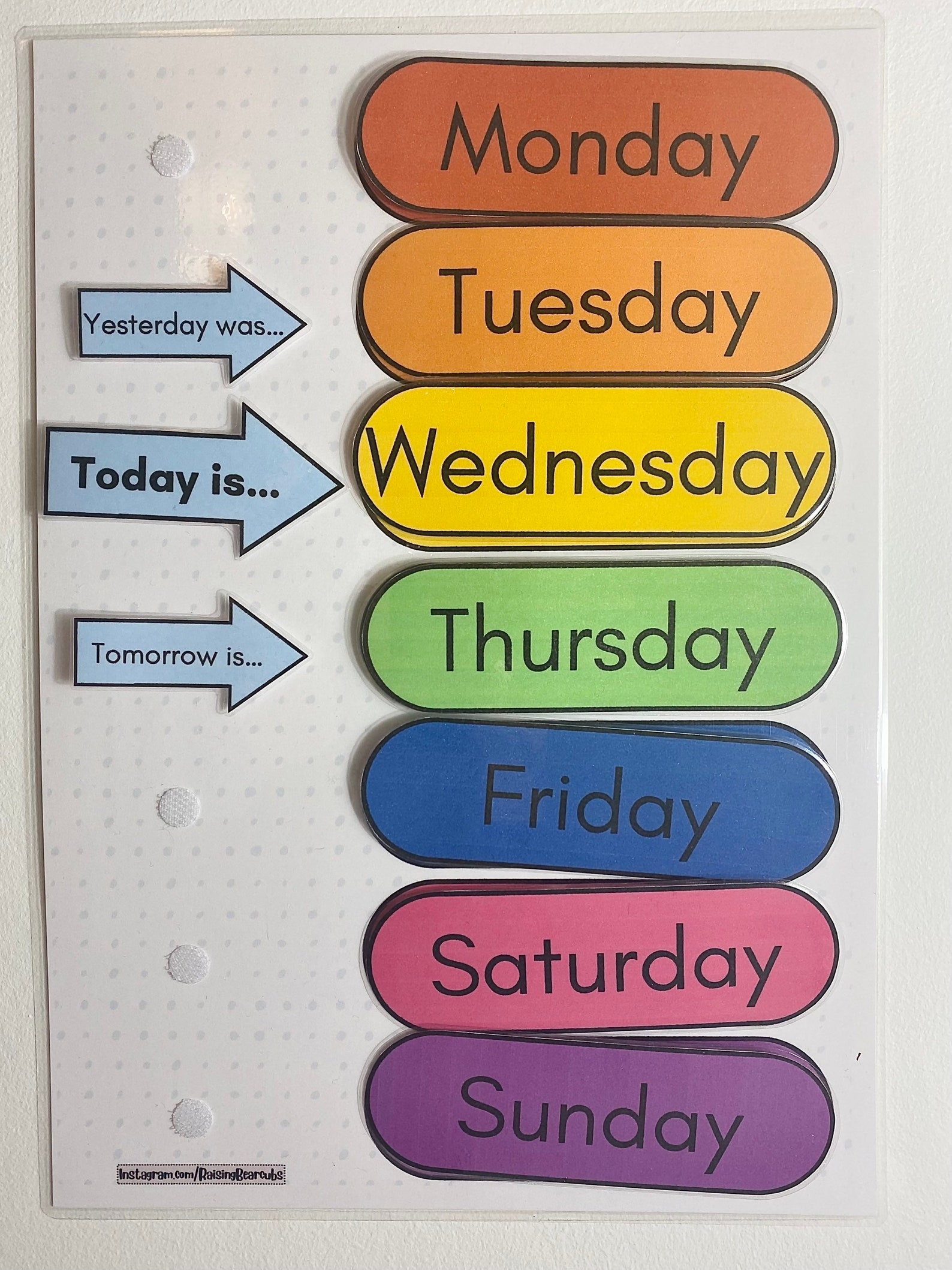 Toddler Days of the Week Poster Homeschool Resource Kids | Etsy UK
