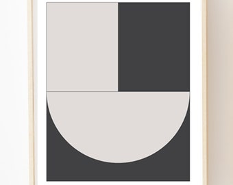 Impressions noires et blanches, Art de mur noir, impression géométrique, art simple, impression d'art minimaliste, art moderne de milieu de siècle, art d'illustration, impression moderne d'affiche