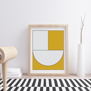 Yellow Art,Yellow Wall Art,Geometric Print,Simple Art,Minimalist Art Print,Yellow Wall Decor,Abstract Modern Art,Black and Yellow Art image 4