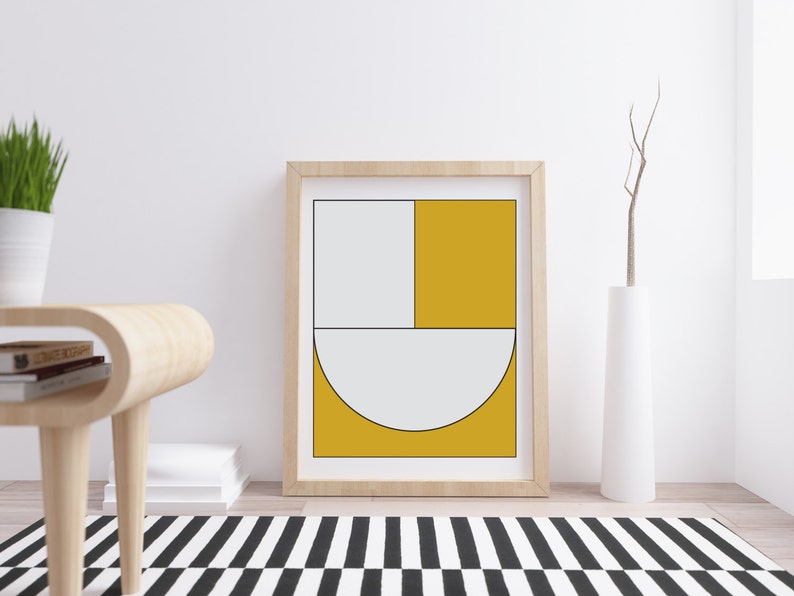 Yellow Geometric Art Print: Modern Minimalist Wall Decor bild 4