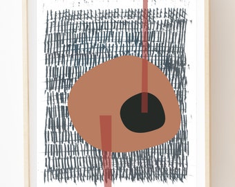 Mid-Century Modern Art Print: "Cocktail Olive" Nordic Minimalist Decor