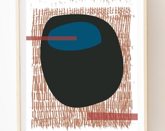 Mid-Century Modern Art Print: "Black Olive" Nordic Minimalist Decor