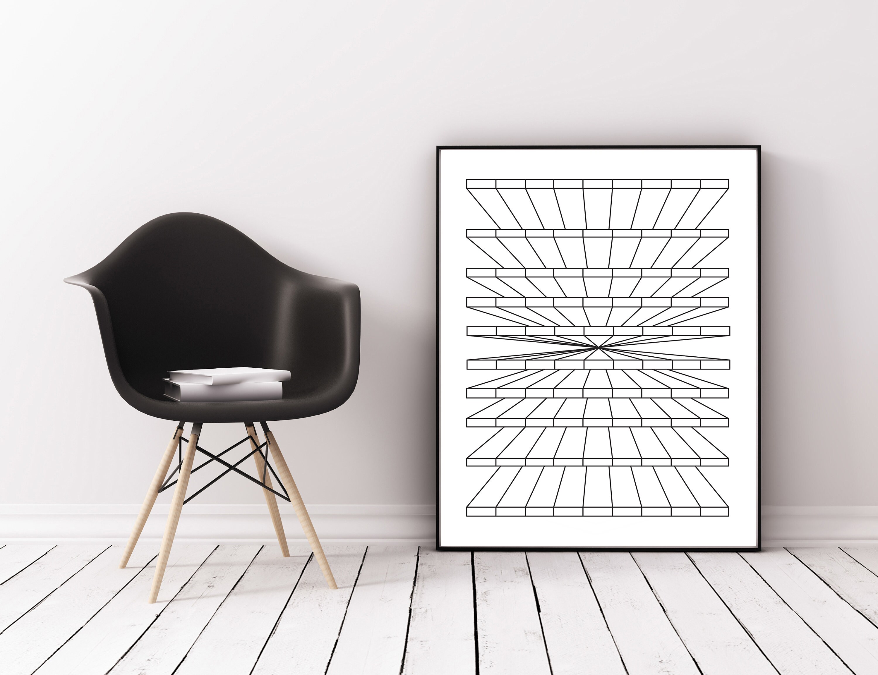 Op Art Print: Black and White Minimalist Wall Decor - Etsy