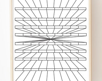 Op Art Print: Black and White Minimalist Wall Decor