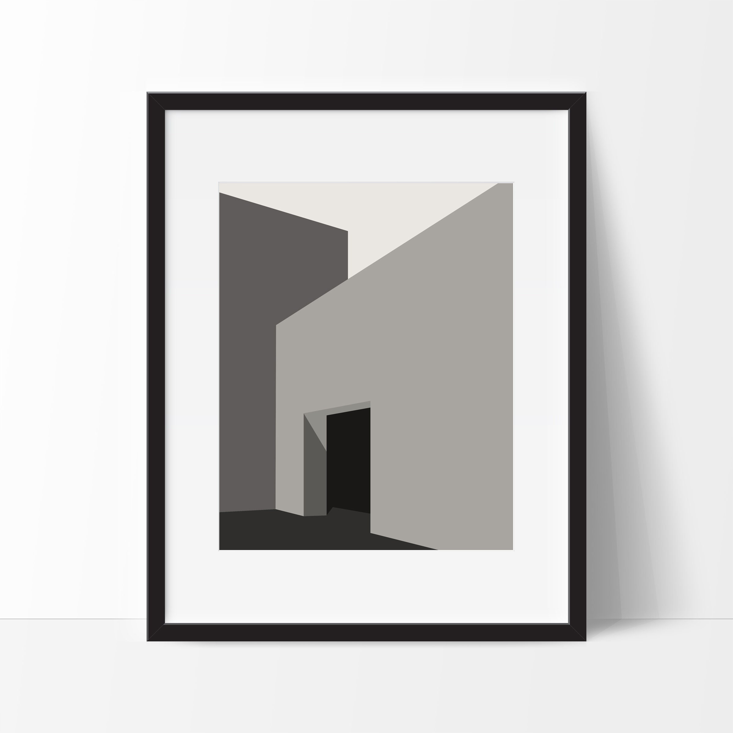 Minimalist Architecture Art Print: Black and Grey Neutral Wall Decor - Etsy