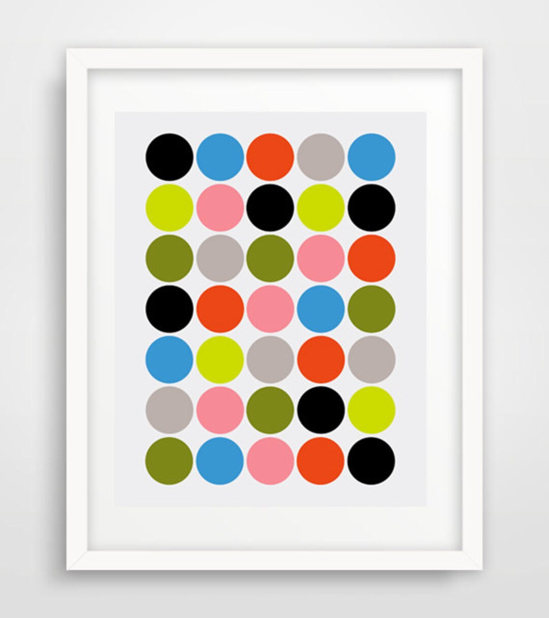 Colorful Polka Dot Art Print: Modern Nursery Wall Decor - Etsy