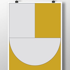 Yellow Geometric Art Print: Modern Minimalist Wall Decor bild 3