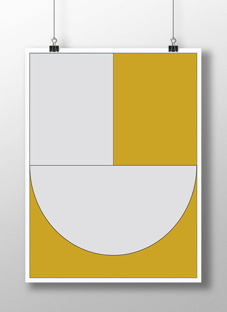 Yellow Geometric Art Print: Modern Minimalist Wall Decor bild 3