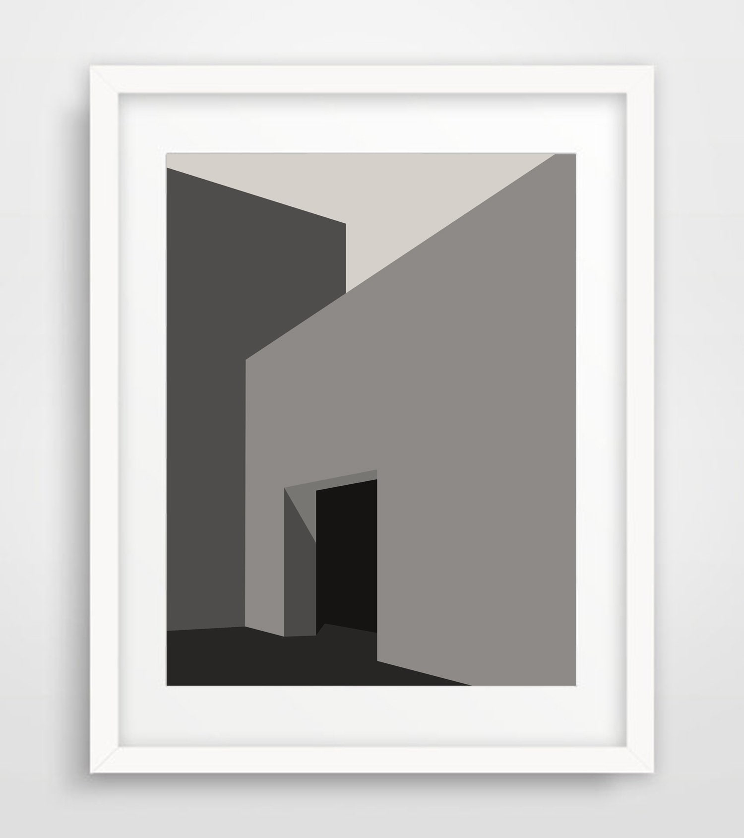Minimalist Architecture Art Print: Black and Grey Neutral Wall Decor - Etsy