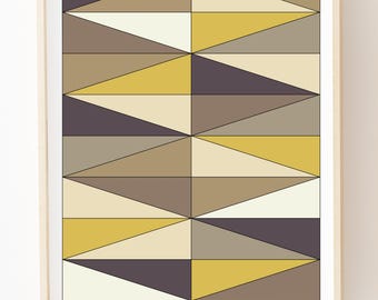 Yellow Diamond Geometric Wall Decor