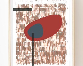 Mid-Century Modern Art Print: "Pimento" Scandinavian Minimalist Decor